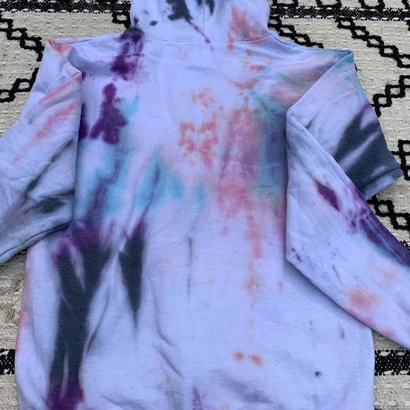NWT multi tie dye l/s hooded zip-up sweatshirt - Picture 14 of 15